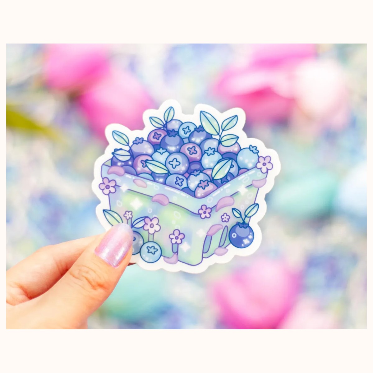 Blueberry Basket Sticker | Cute Aesthetic Waterproof Durable Laptop Sticker, stickers from Farouk Book Store