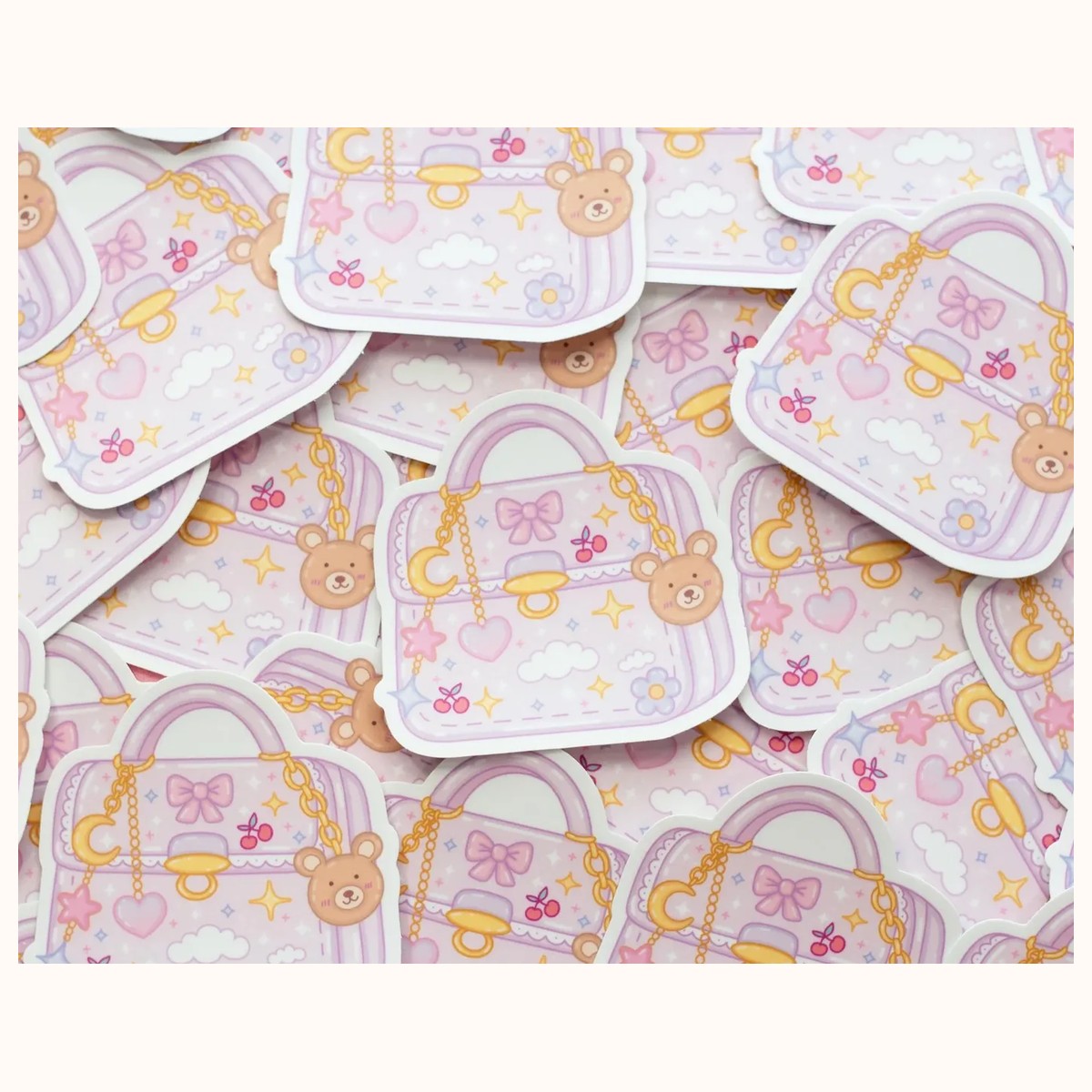 Purse Cute Aesthetic Vinyl Sticker Trinkets Handbag view 2