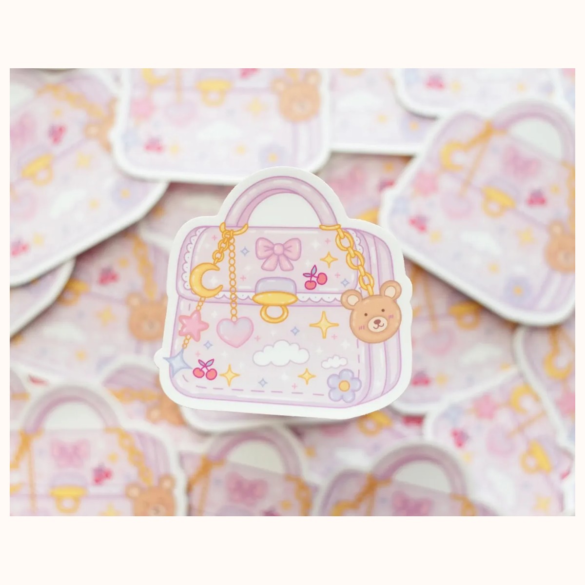 Purse Cute Aesthetic Vinyl Sticker Trinkets Handbag view 3