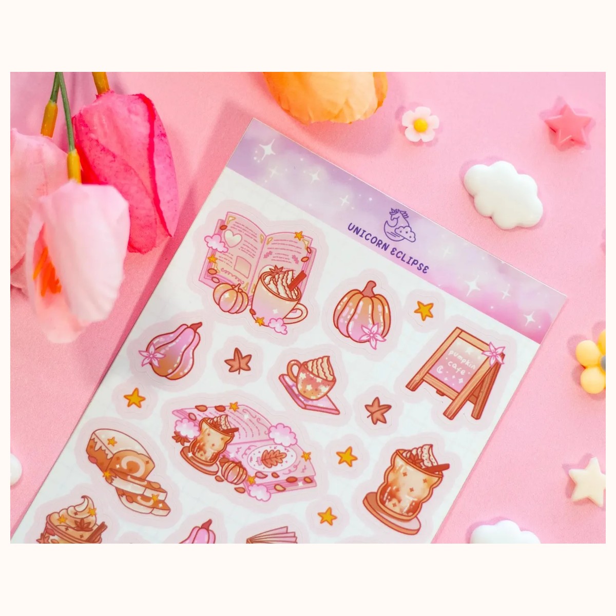 Pumpkin Cafe Sticker Sheet | Planner Stickers, Decorative Stickers view 2