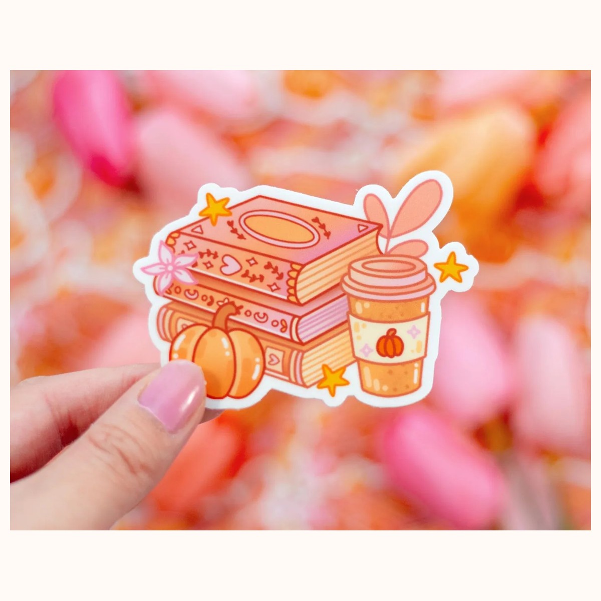 Pumpkin Books Aesthetic Cute Vinyl Sticker, stickers from Farouk Book Store