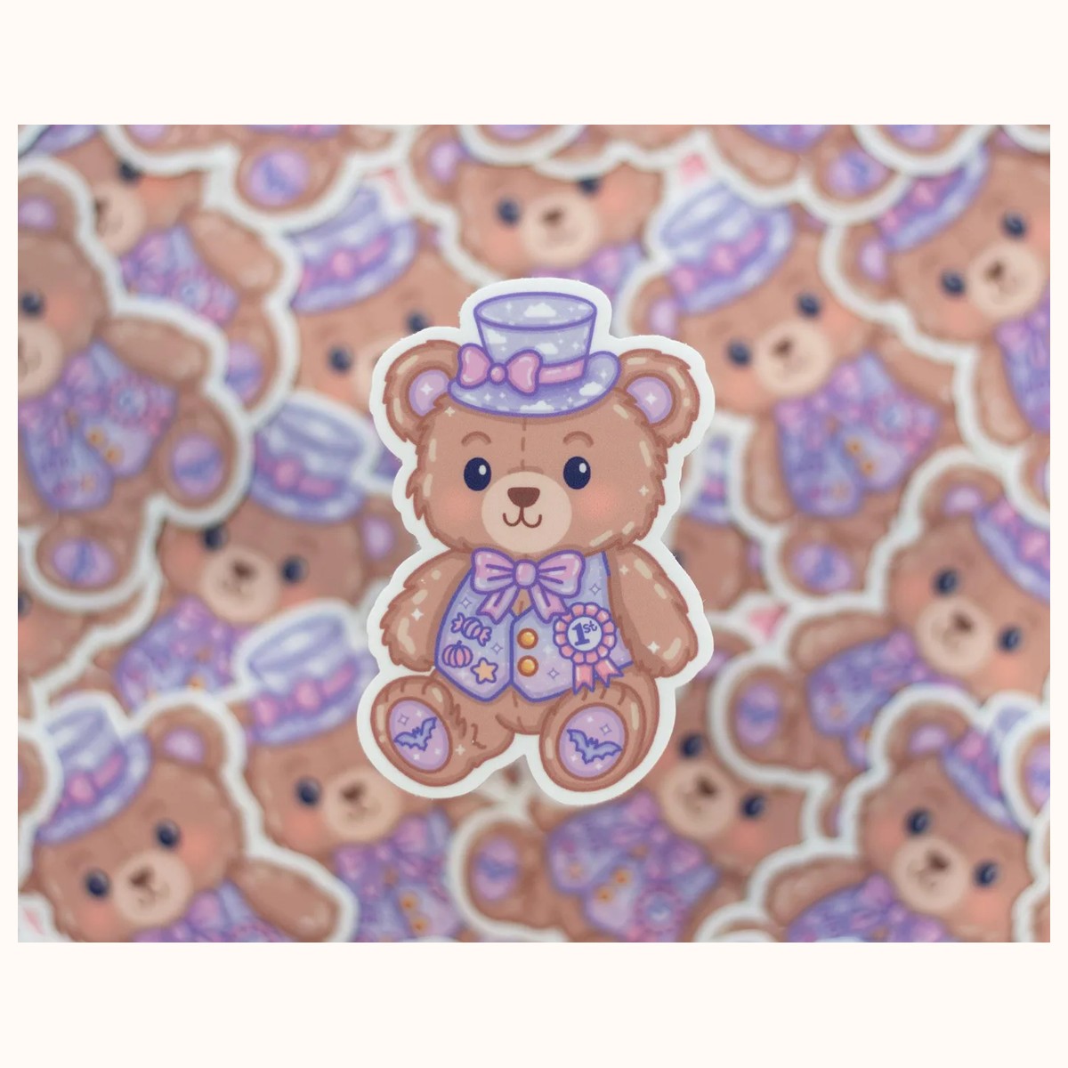 Midnight Carnival Teddy Bear Aesthetic Cute Vinyl Sticker view 2