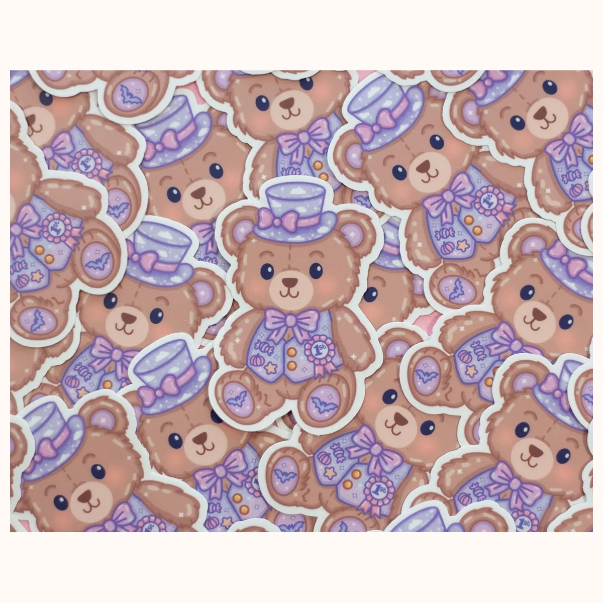 Midnight Carnival Teddy Bear Aesthetic Cute Vinyl Sticker view 3