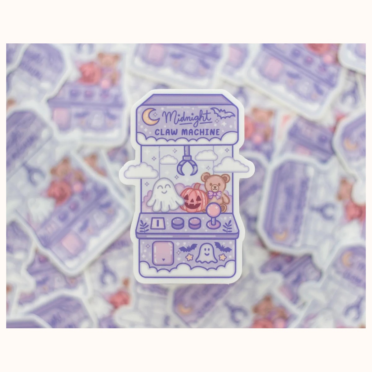 Midnight Claw Machine Aesthetic Cute Vinyl Sticker view 2