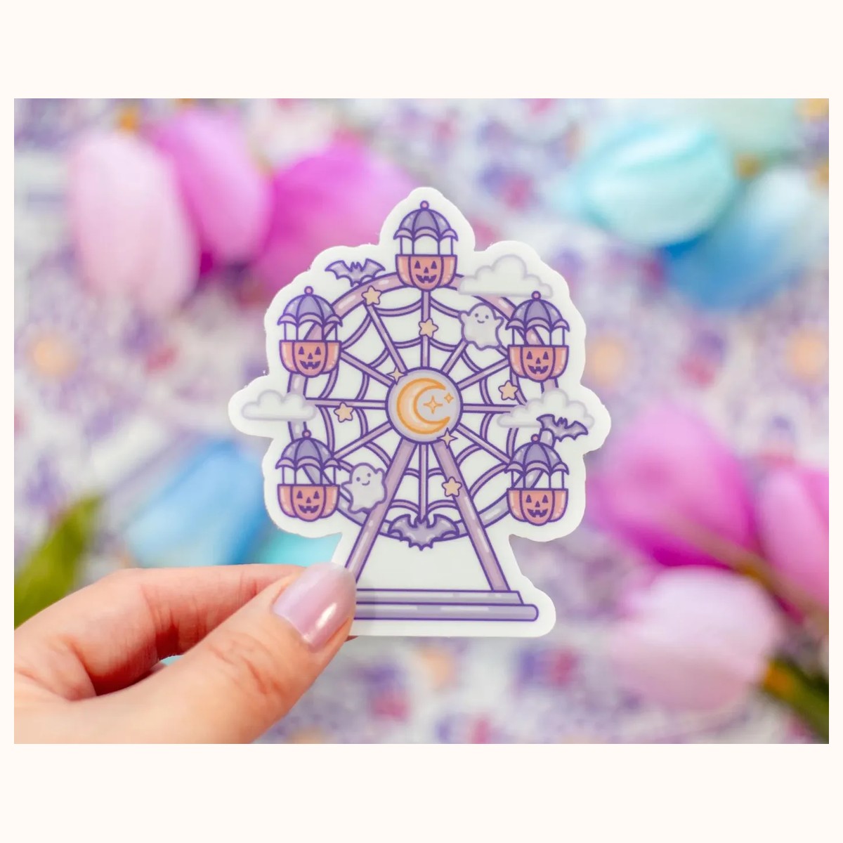 Midnight Ferris Wheel Aesthetic Cute Vinyl Sticker, stickers from Farouk Book Store