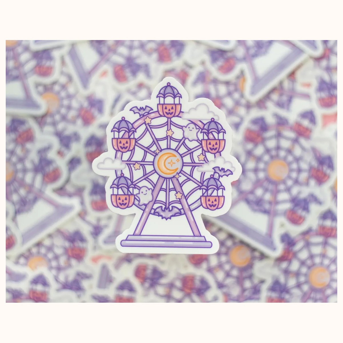 Midnight Ferris Wheel Aesthetic Cute Vinyl Sticker view 2