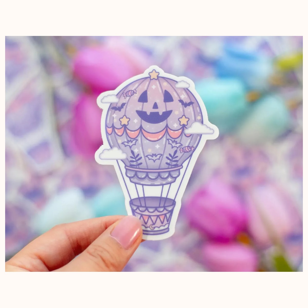 Midnight Hot Air Balloon Aesthetic Cute Vinyl Sticker, stickers from Farouk Book Store