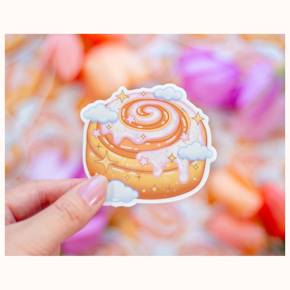 Cinnamon Roll Cute Aesthetic Vinyl Sticker, stickers from Farouk Book Store