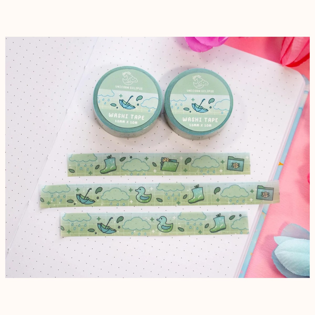 Rainy Day Kawaii Aesthetic Washi Tape by Farouk Book Store