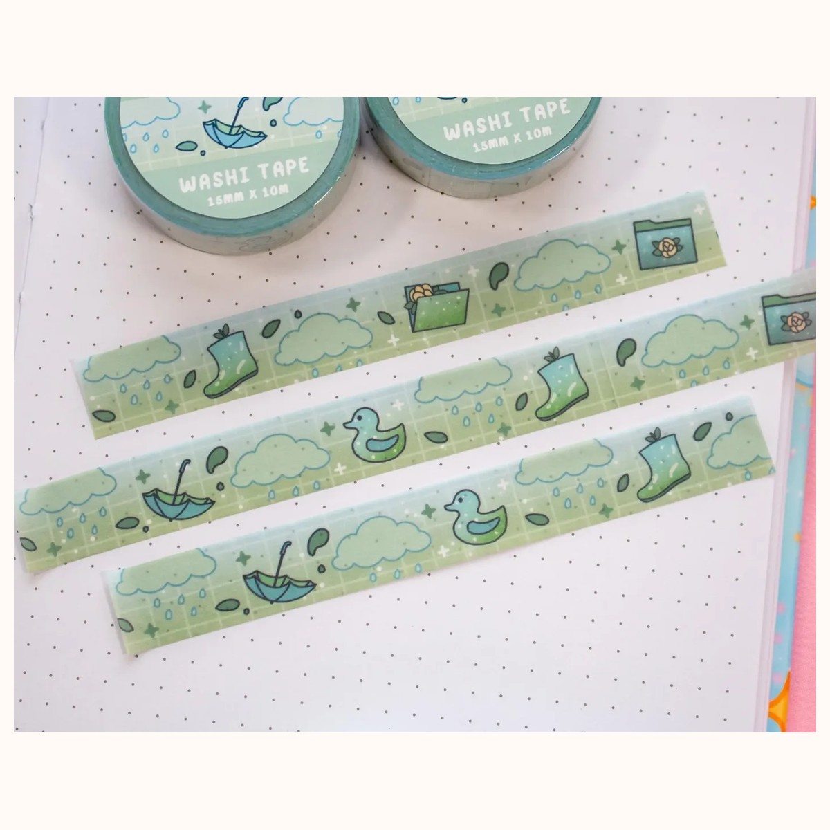 Rainy Day Kawaii Aesthetic Washi Tape view 2