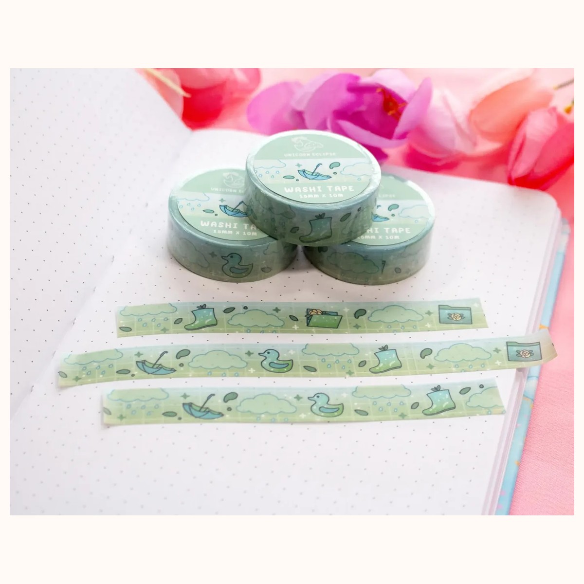 Rainy Day Kawaii Aesthetic Washi Tape view 3