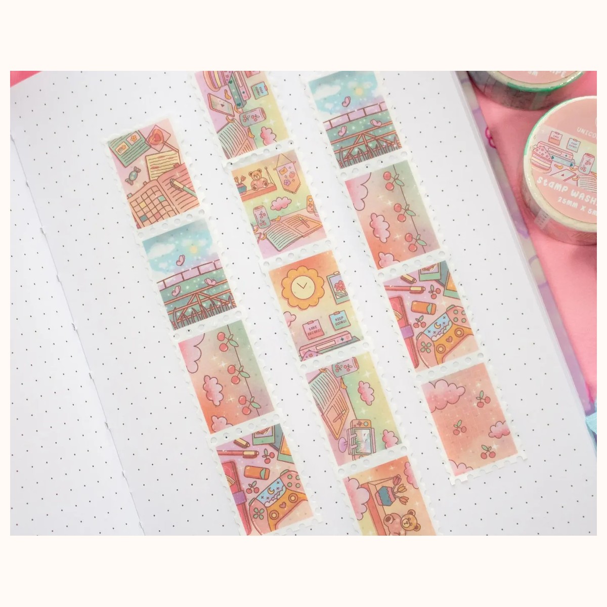 Study Break Stamp Washi Tape | Aesthetic Kawaii Cute Stationery view 3