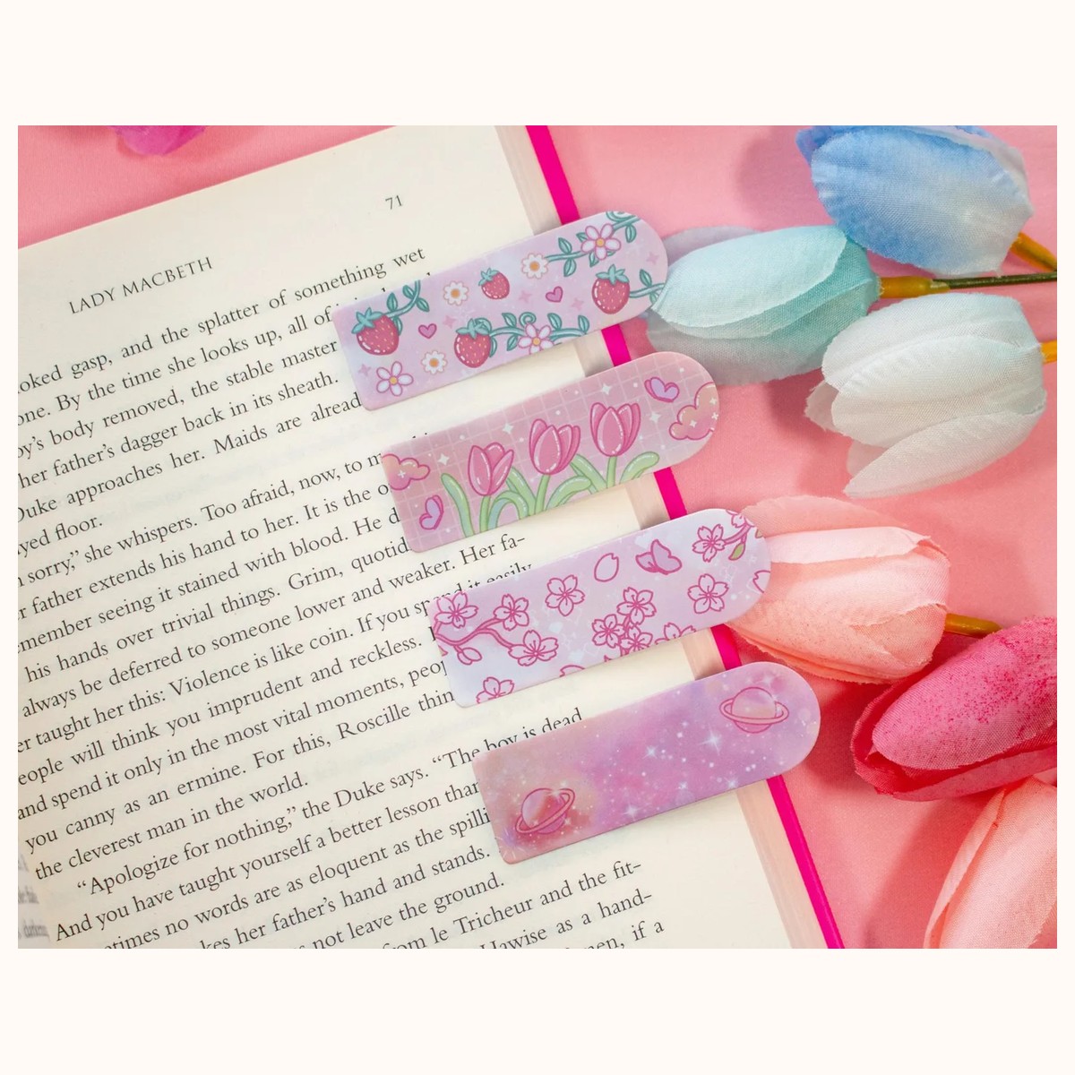 Page Flags (pink) | Book Annotation Tabs, Sticky Note Tabs view 2