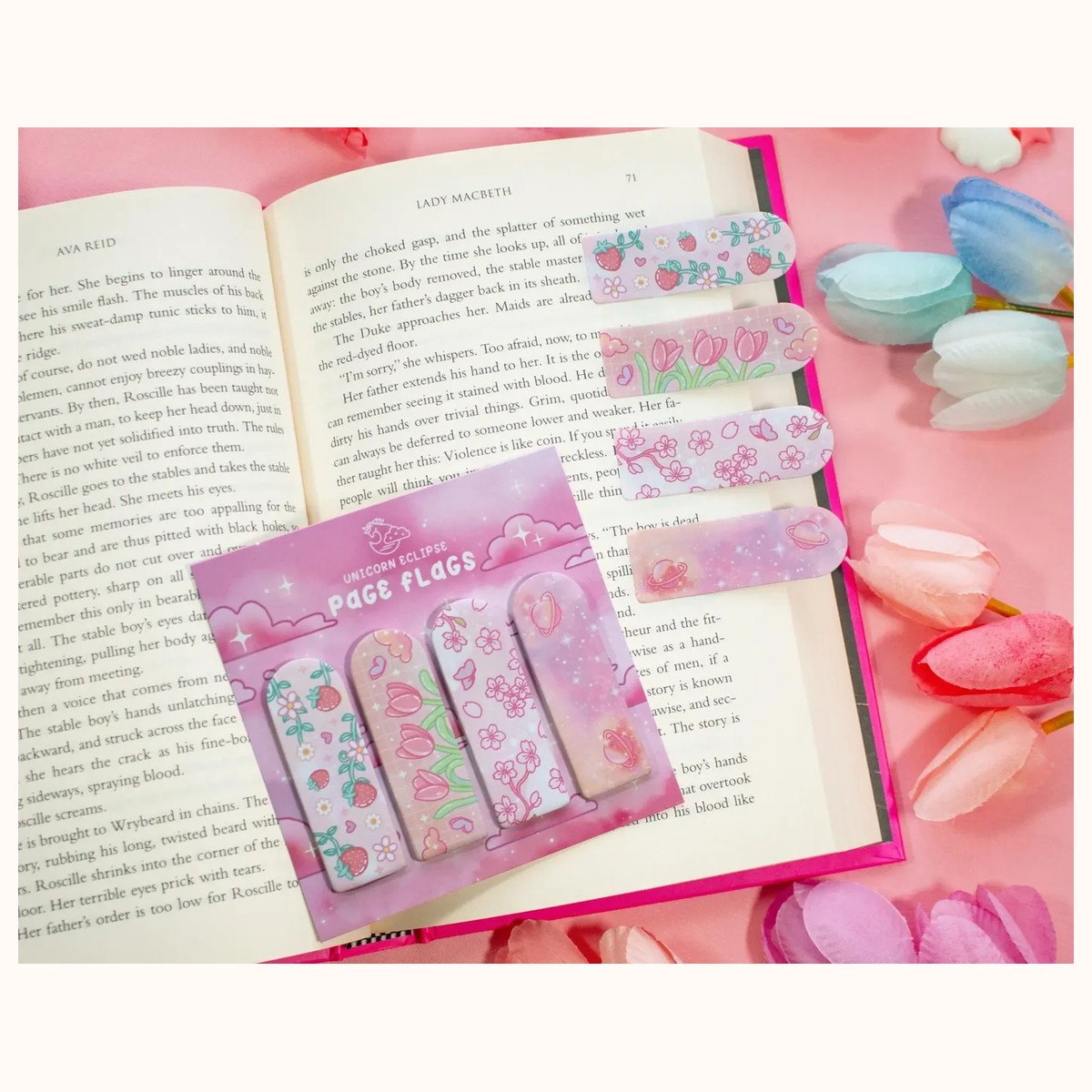 Page Flags (pink) | Book Annotation Tabs, Sticky Note Tabs view 3
