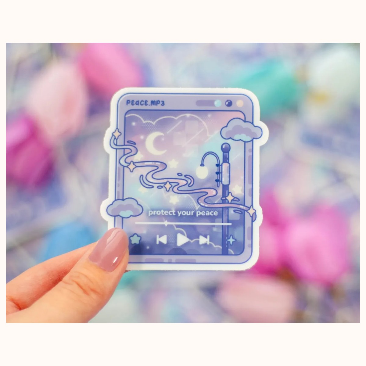 Peace Music Player Cute Aesthetic Vinyl Sticker, stickers from Farouk Book Store