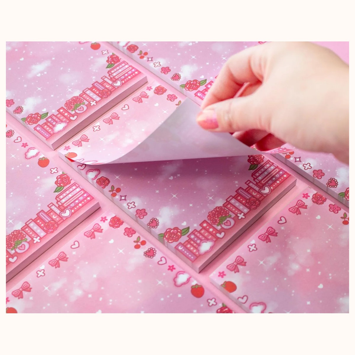 Love Story Notepad | Cute Dreamy Kawaii Aesthetic Stationery Memo Pad view 2
