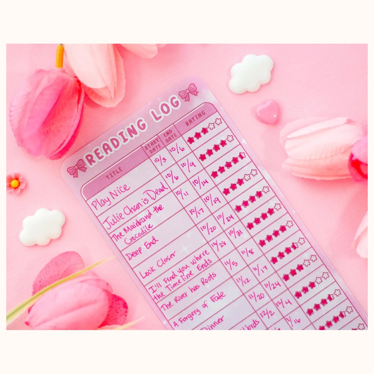 Love Story Reading Log Bookmark view 4