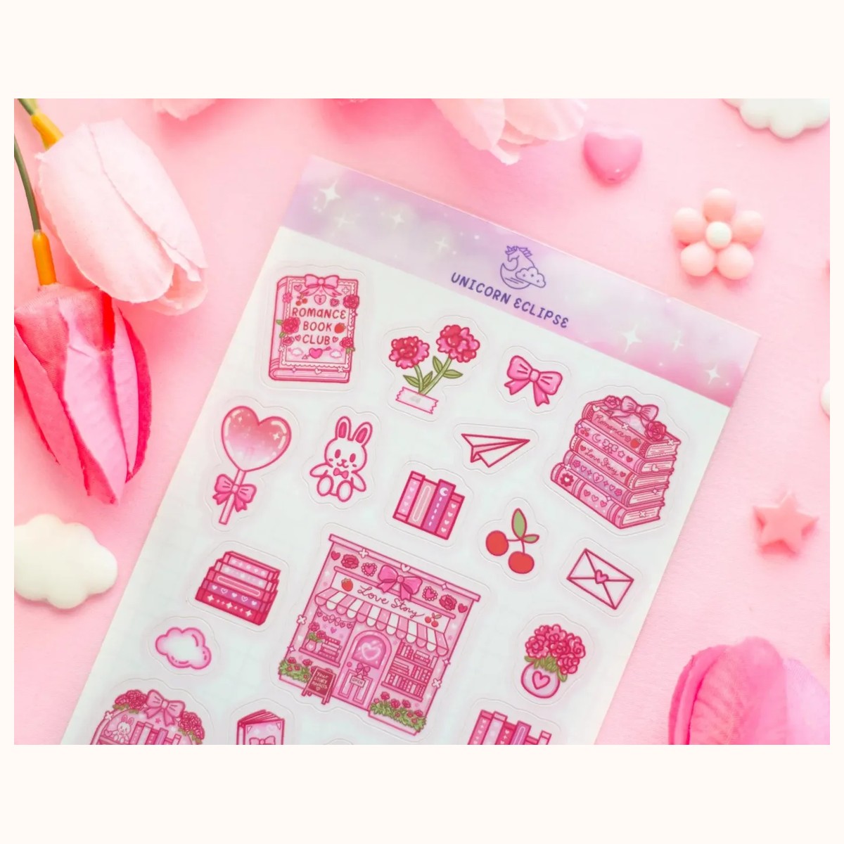 Love Story Sticker Sheet | Planner Stickers, Kawaii Stickers view 2