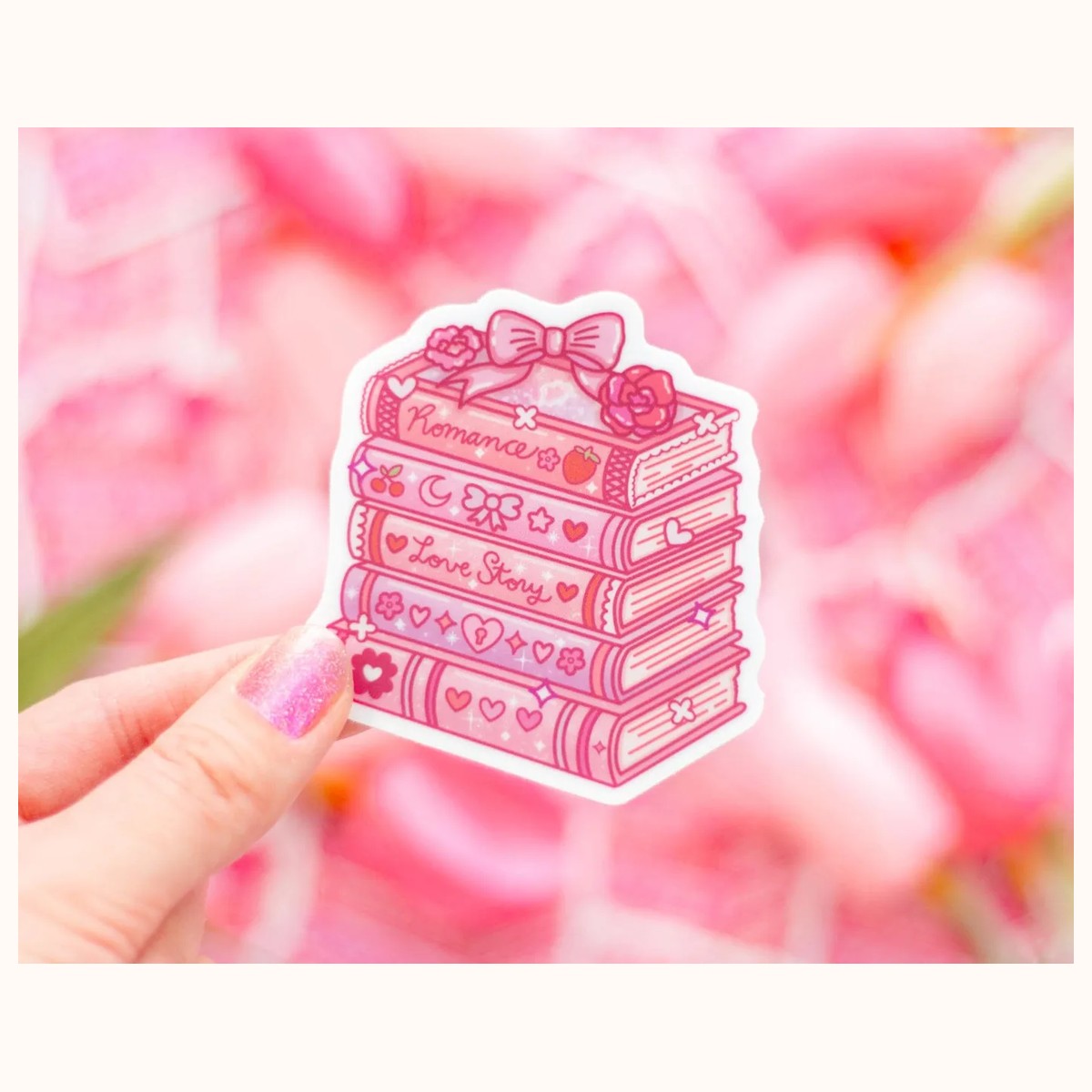 Romance Stacked Books Sticker, stickers from Farouk Book Store