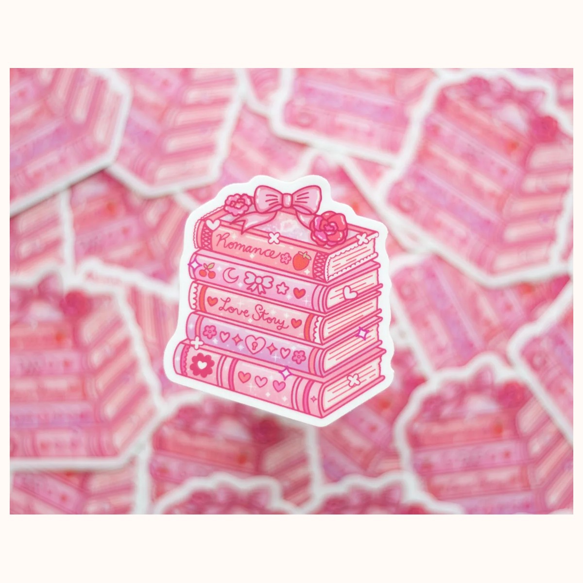 Romance Stacked Books Sticker view 2