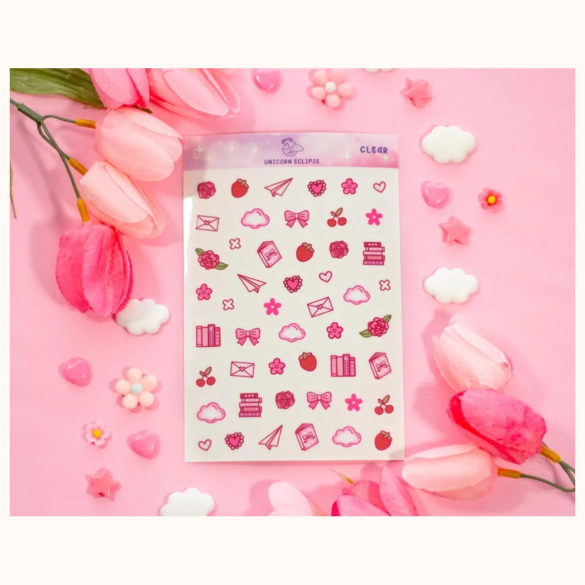 Love Story Deco CLEAR Sticker Sheet | Planner Stickers, Decorative Stickers, stickers from Farouk Book Store