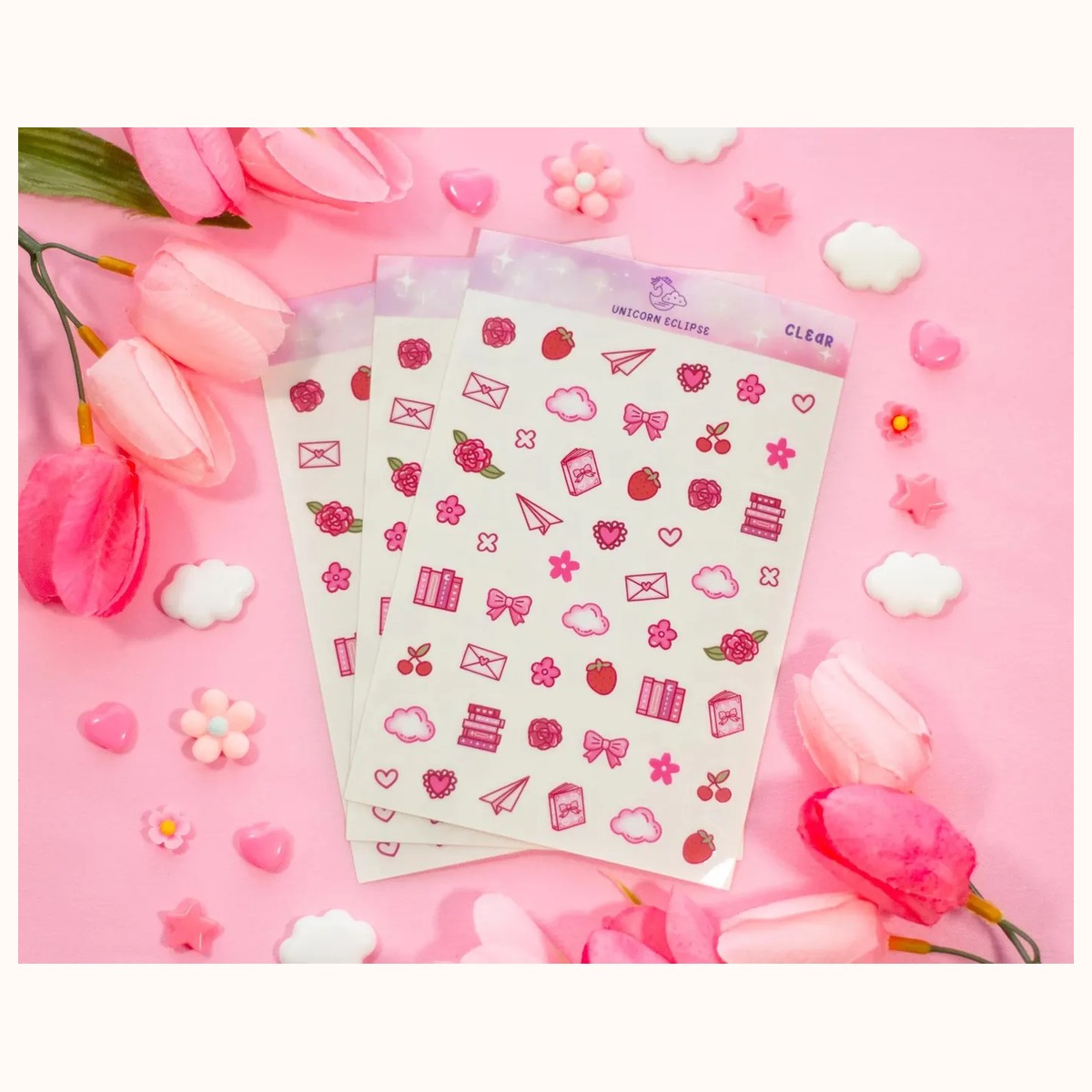 Love Story Deco CLEAR Sticker Sheet | Planner Stickers, Decorative Stickers view 4