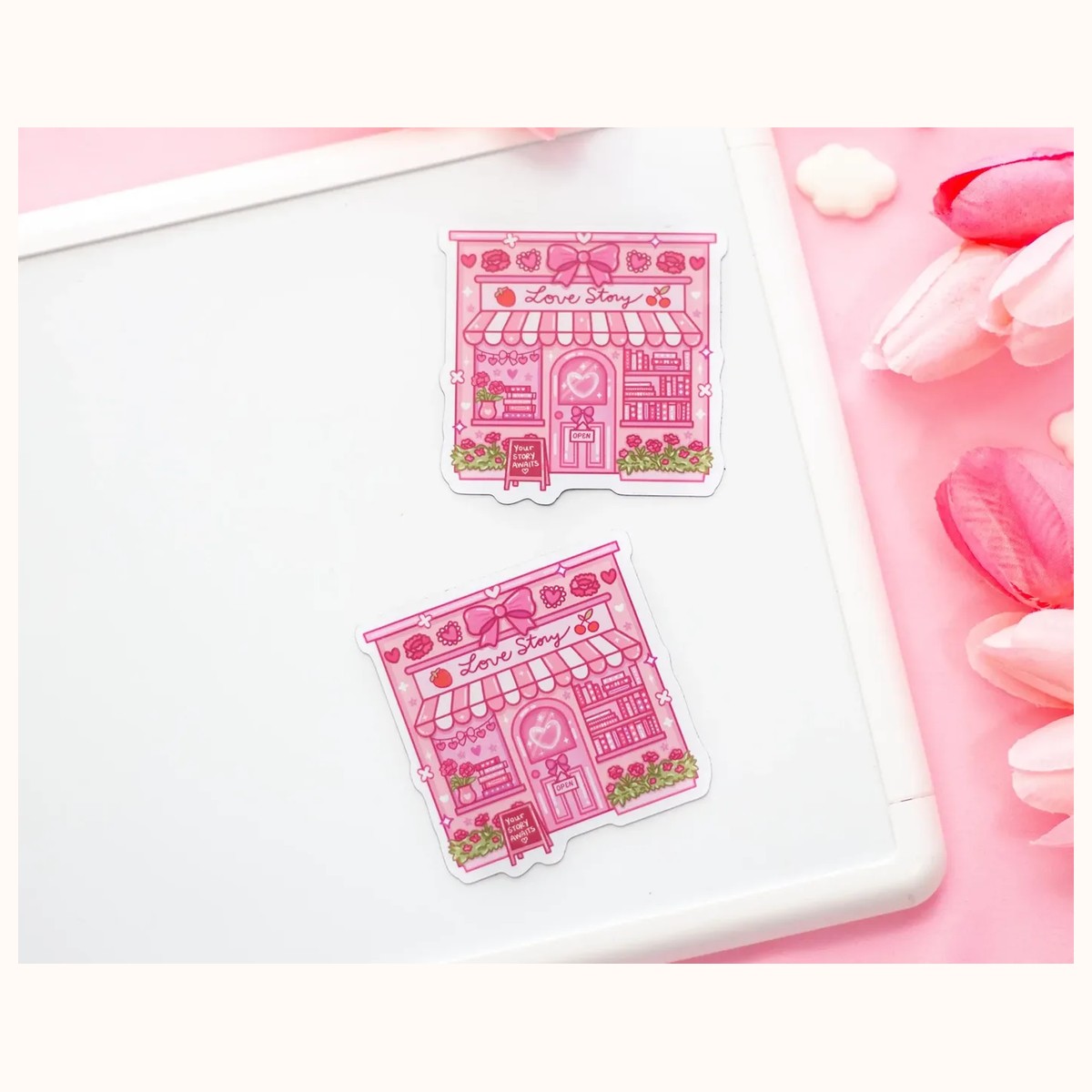 Romance Book Store Fridge Magnet | Whiteboard Cute Kawaii Gift view 3