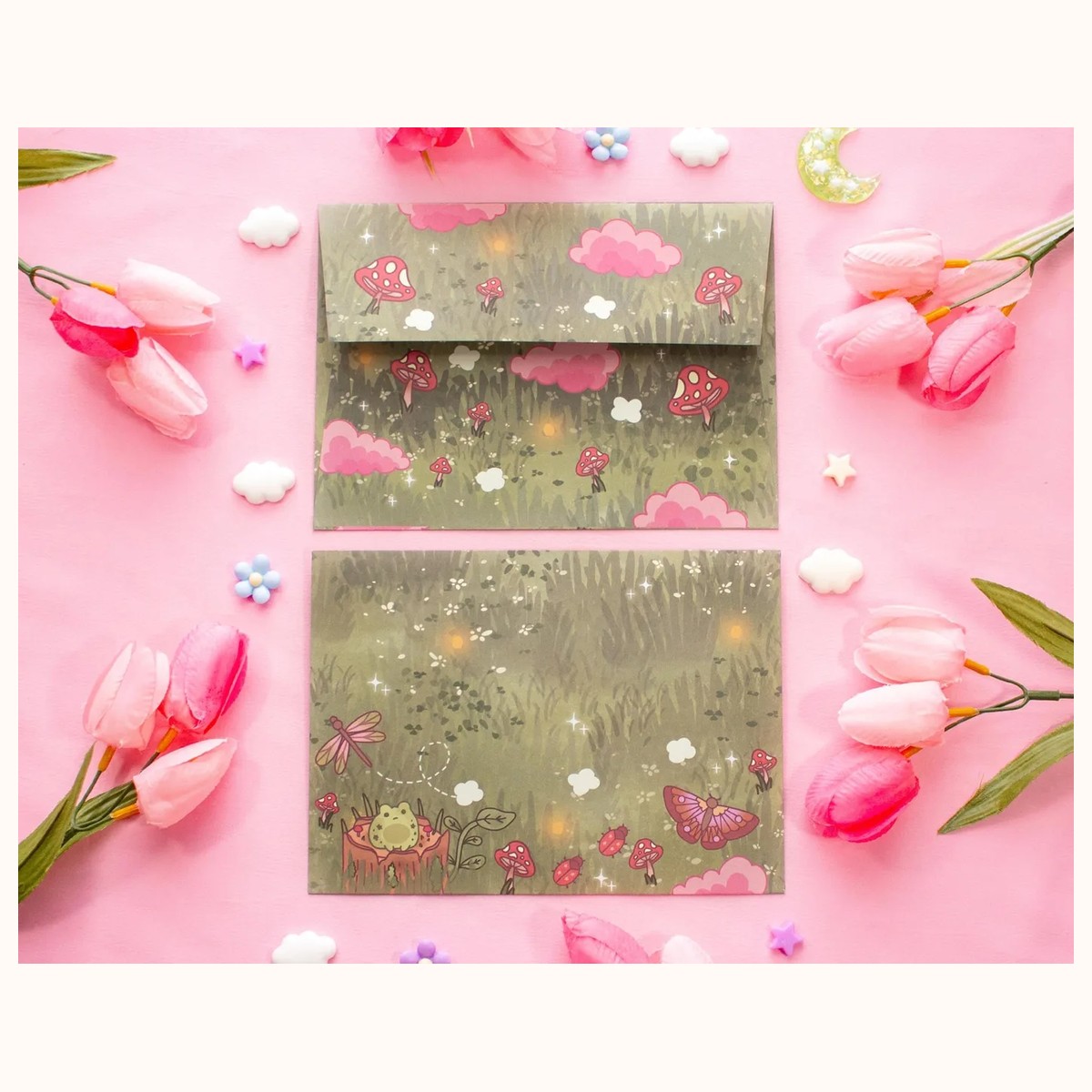 Mushroom Cottagecore Envelopes | Stationery Envelope Set by Farouk Book Store