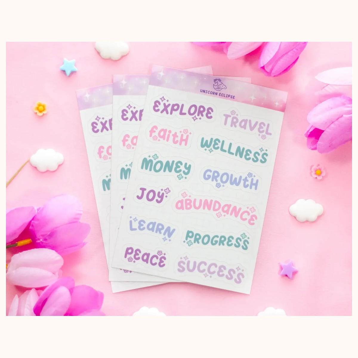 Goal Setting Words Sticker Sheet view 3
