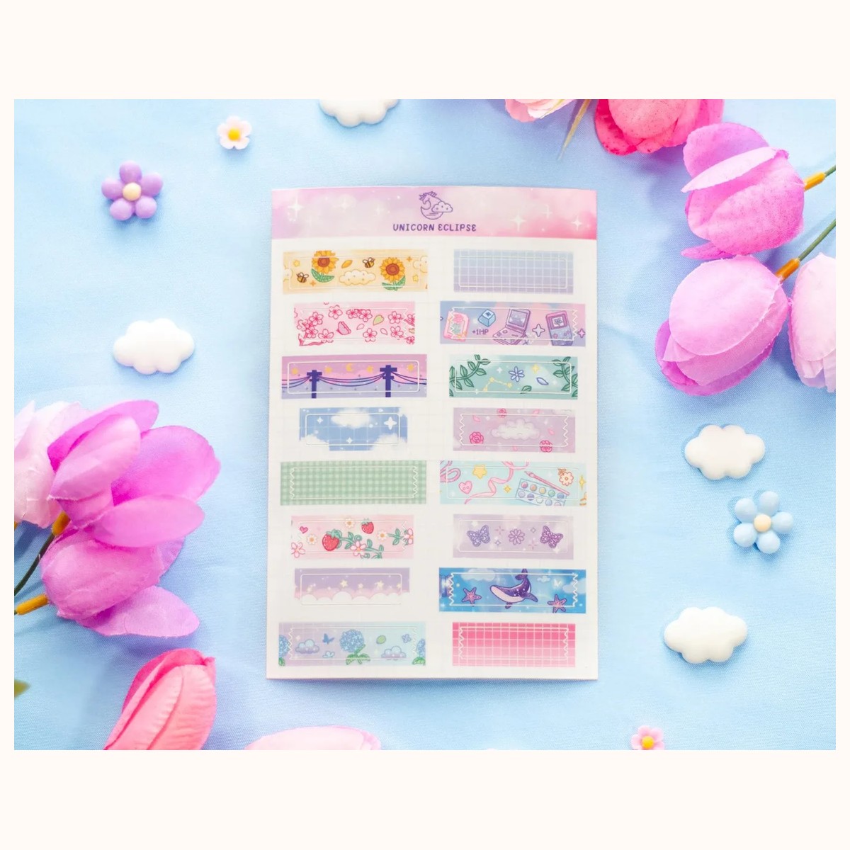 Washi Tape Strips Sticker Sheet, stickers from Farouk Book Store