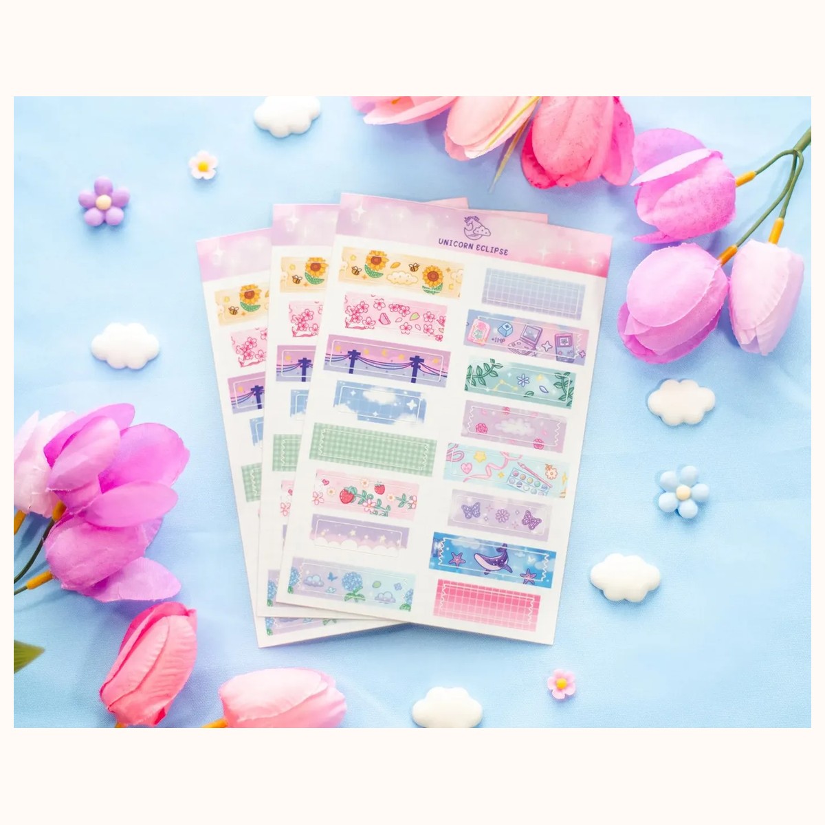 Washi Tape Strips Sticker Sheet view 3