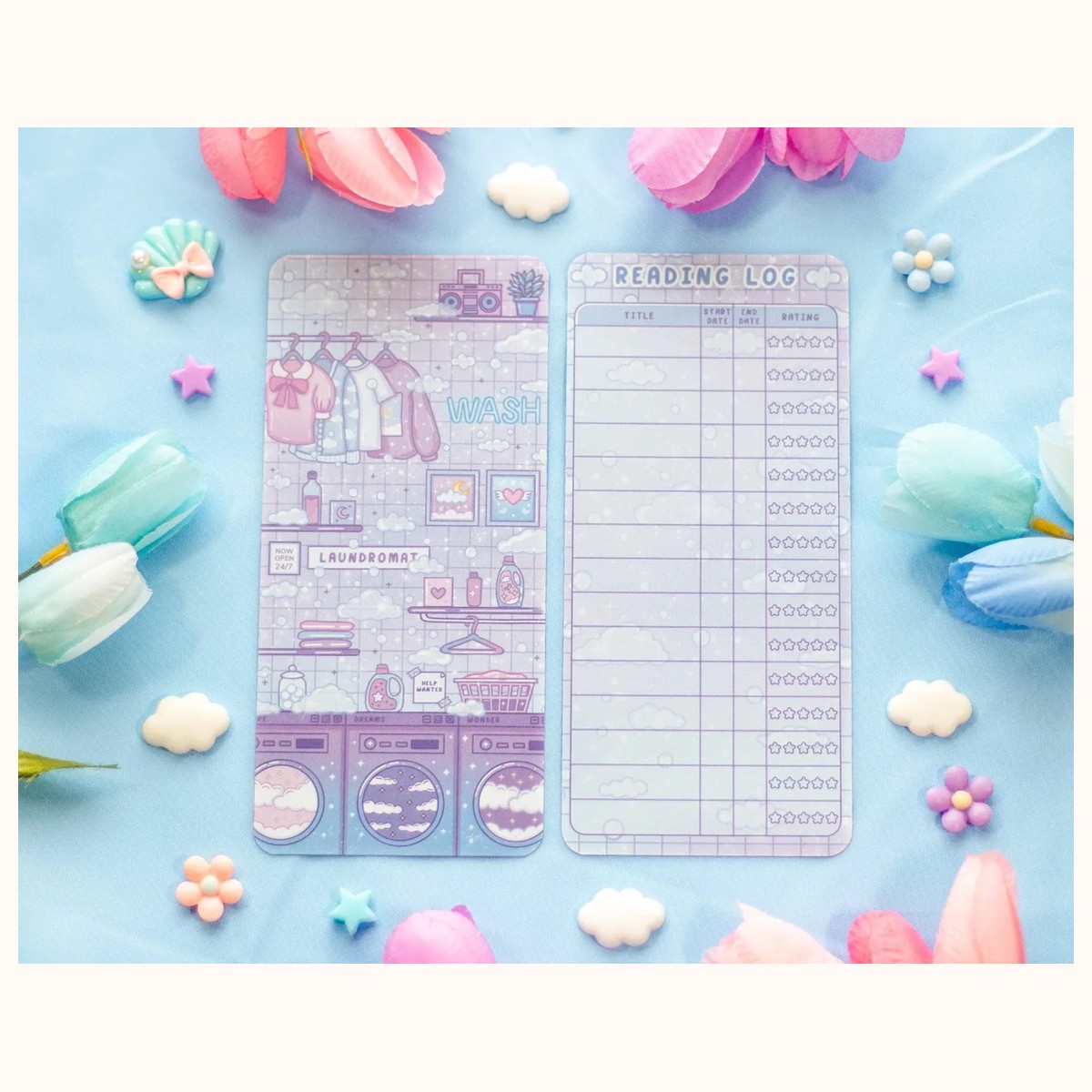 Laundromat Reading Log Bookmark by Farouk Book Store