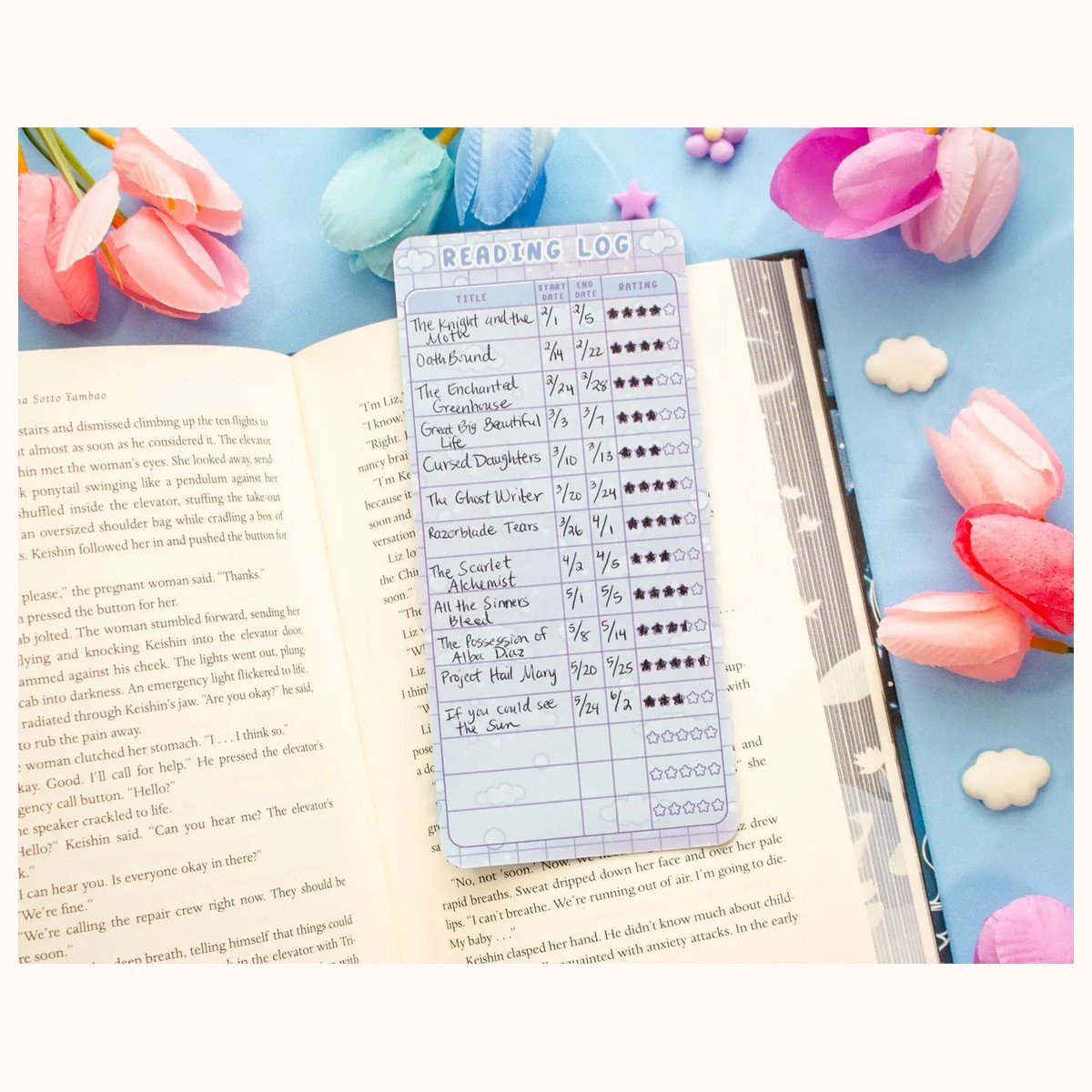 Laundromat Reading Log Bookmark view 4