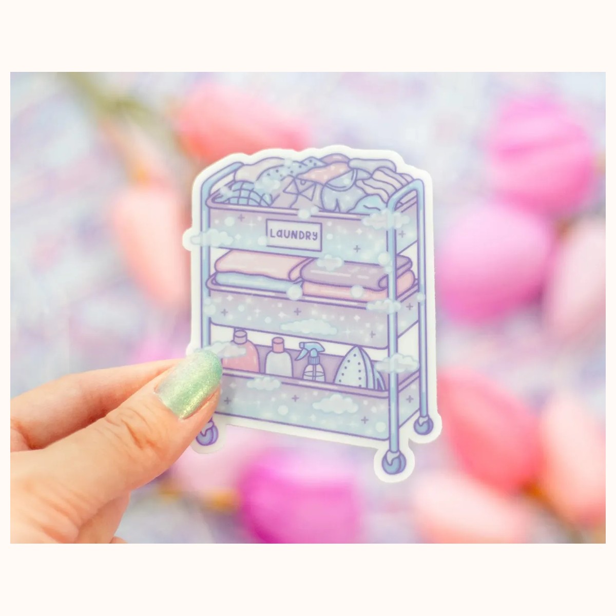 Laundry Cart Sticker by Farouk Book Store