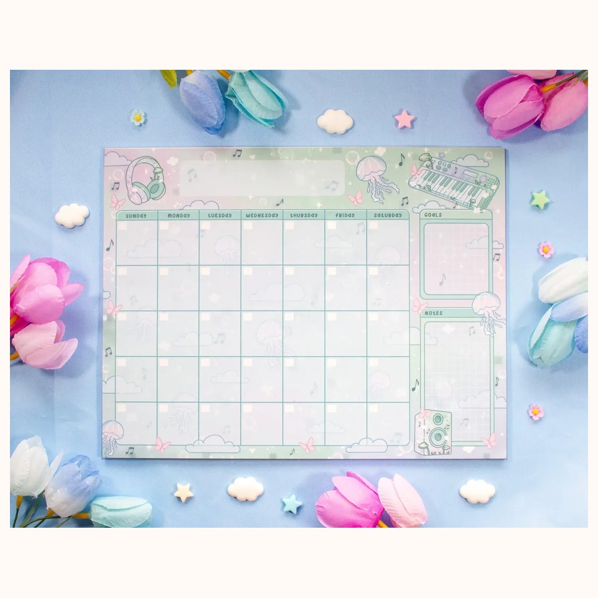 Blooming Records Monthly Planner Pad by Farouk Book Store