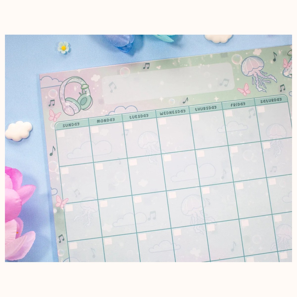 Blooming Records Monthly Planner Pad view 3