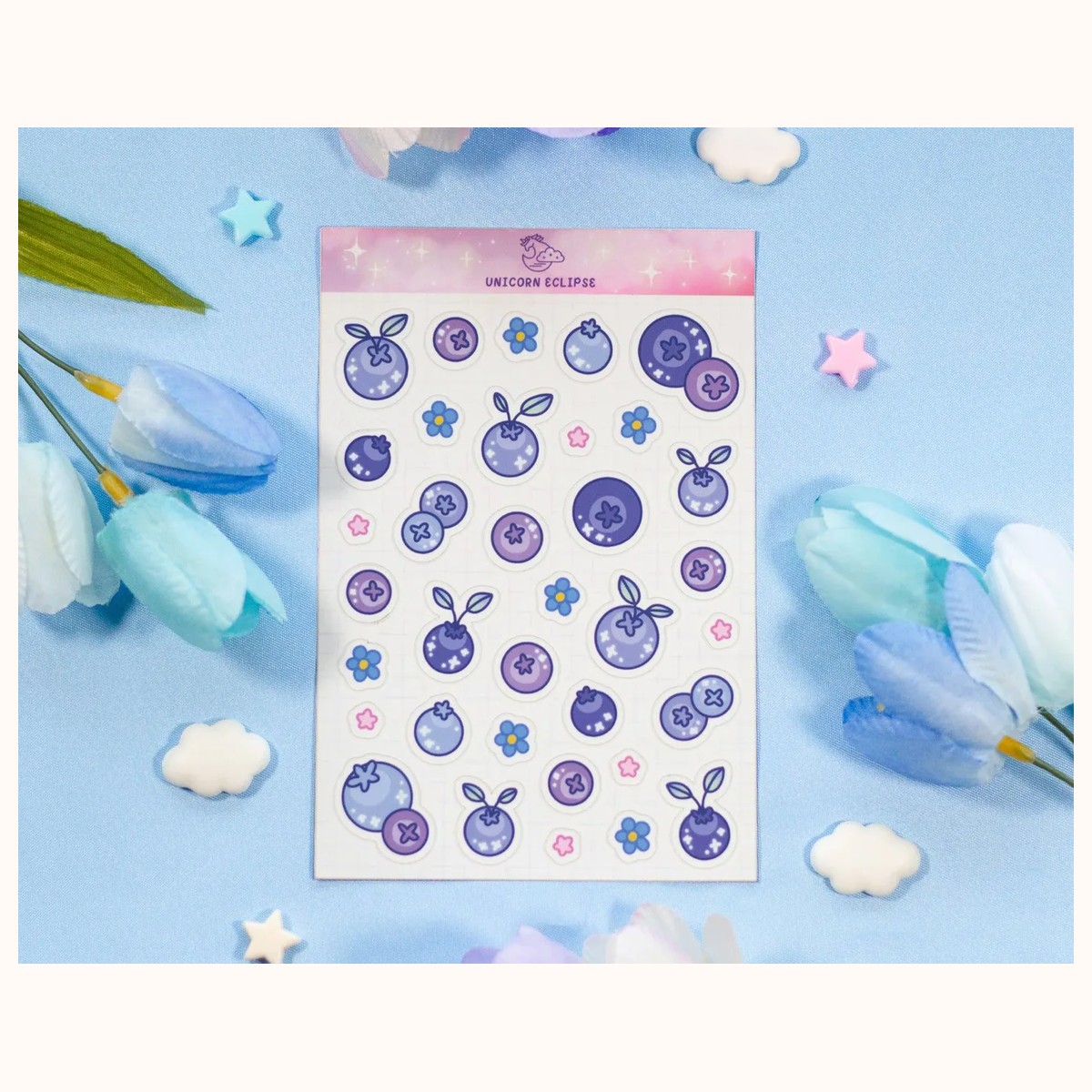 Blueberries Sticker Sheet by Farouk Book Store