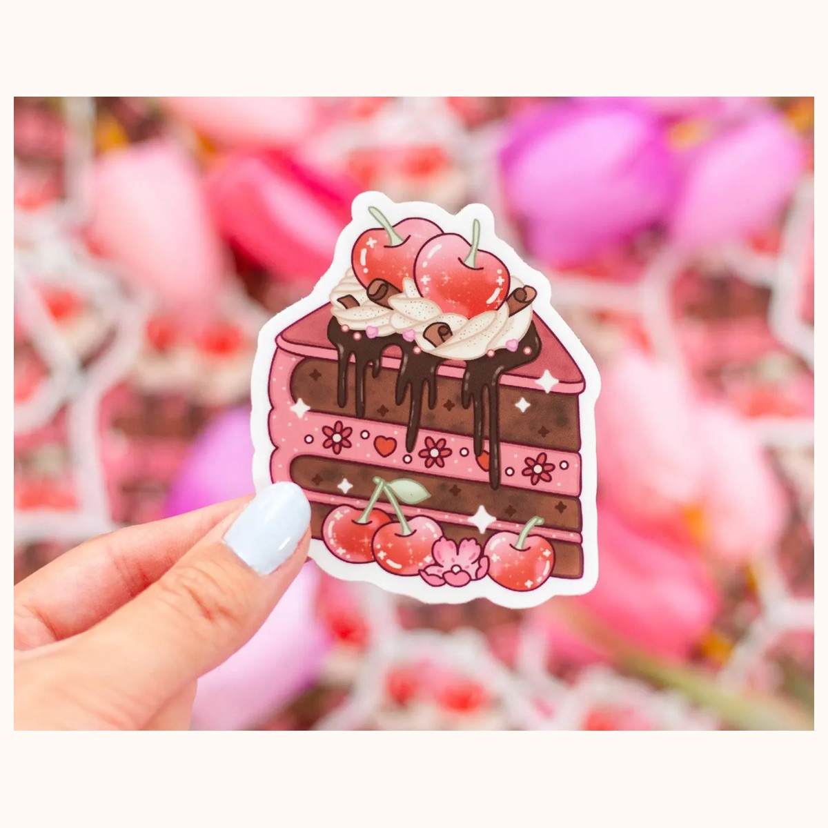 Chocolate Cherry Cake Sticker, accessories from Farouk Book Store