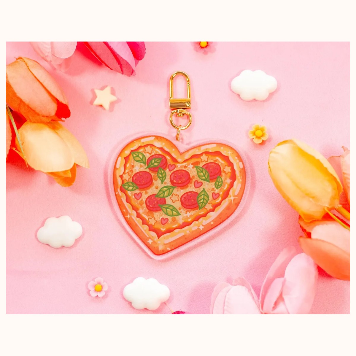 Heart Pizza Keychain by Farouk Book Store