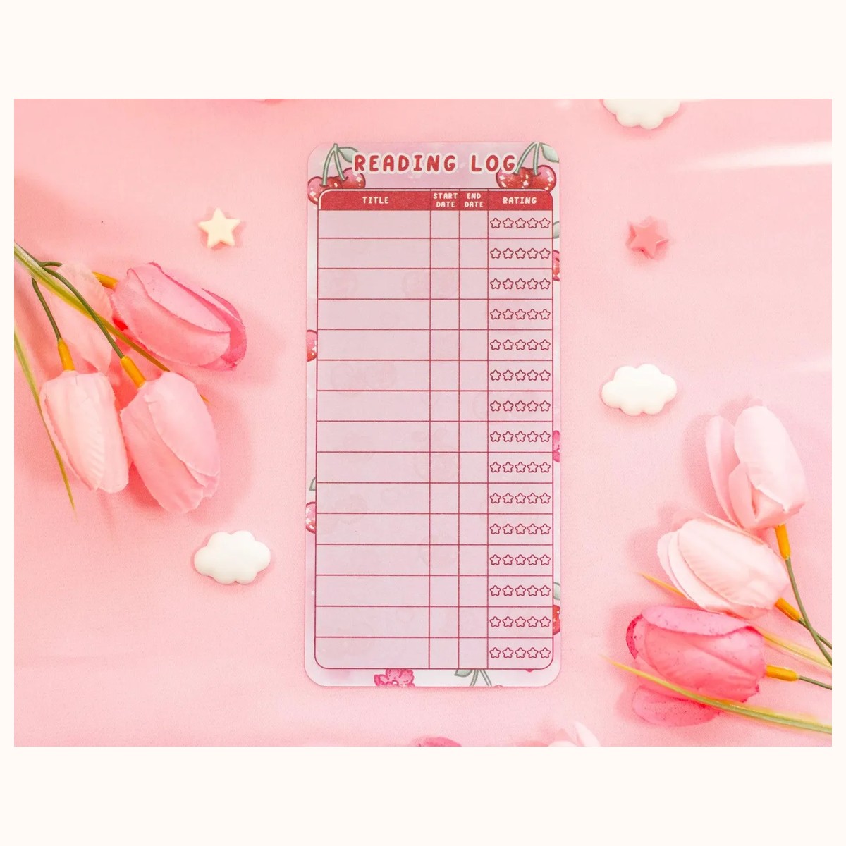 Cherries Reading Log Bookmark view 6