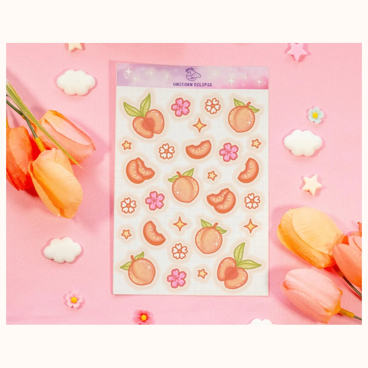 Peaches Sticker Sheet by Farouk Book Store