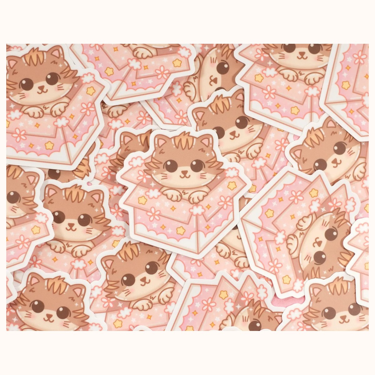 Cat in a Box Sticker view 3