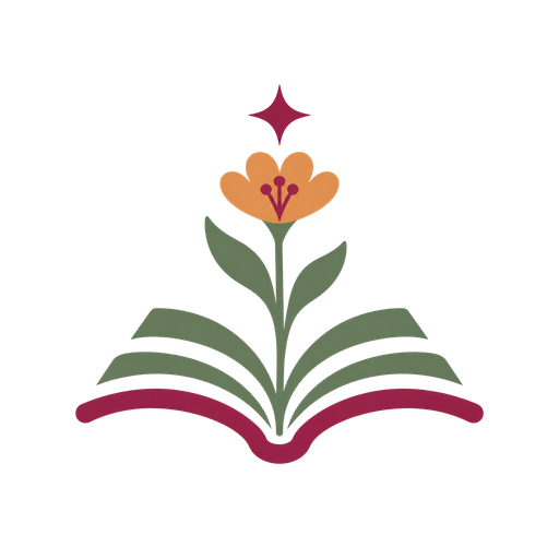 Farouk Book Store open book and flower logo